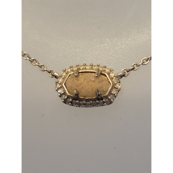 Kendra Scott Jewelry - Kendra Scott Elisa Silvertone Necklace in Iridescent Drusy Feminine